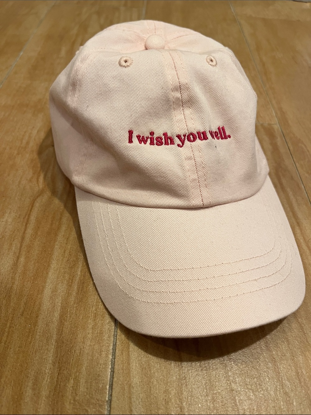 Soft Pink 'I Wish You Well' Embroidered Baseball Cap